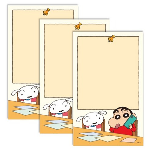 플라잉웨일즈 짱구는 못말려 데일리 메모패드 80 x 130 mm, 전화, 50매, 3개