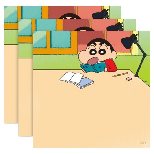 플라잉웨일즈 짱구는 못말려 미니 메모지, 공부, 50매, 3개