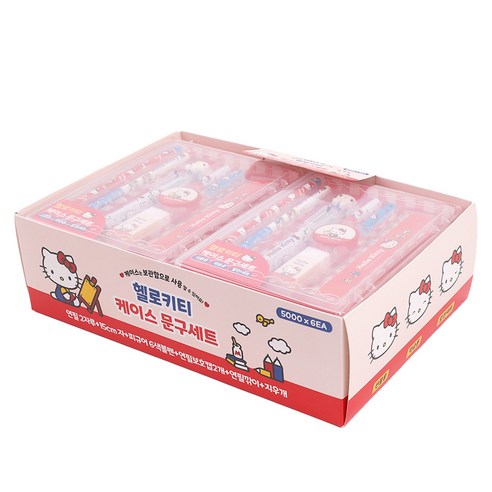 산리오캐릭터 케이스 문구세트, 헬로키티, 6세트
