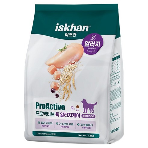 이즈칸 강아지 독 프로액티브 알러지케어 사료, 피부/피모+알러지, 1.2kg, 1개
