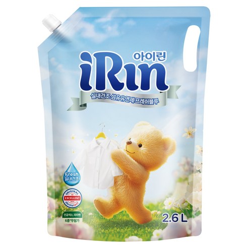 아이린 실내건조 섬유유연제 프레쉬블루 리필, 1개, 2.6L