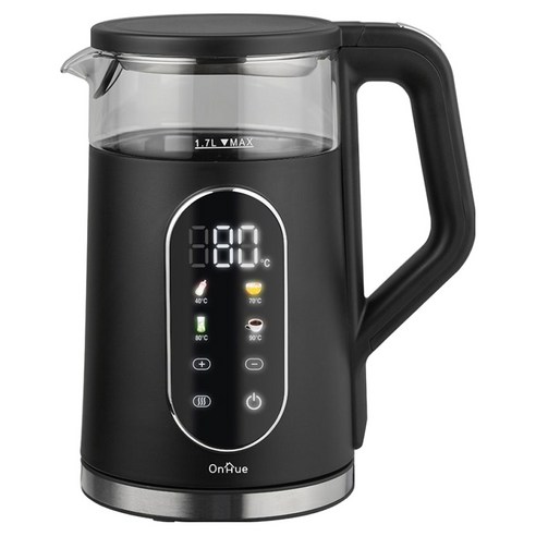 온휴 디스플레이 무선 보온 내열유리 304스텐 전기포트 1.7L, OHA-EK4SB