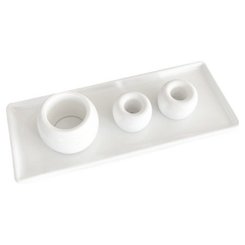 뉴앤룩 칫솔치약 거치대 트레이 세트, 화이트, 1세트