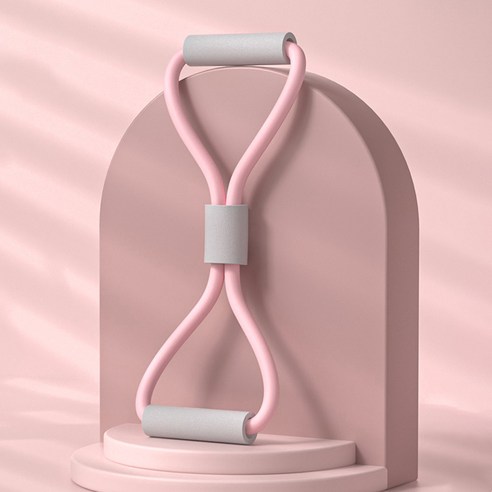 보다모가 요가 필라테스 스트레칭 밴드, 핑크 + 그레이, 1개