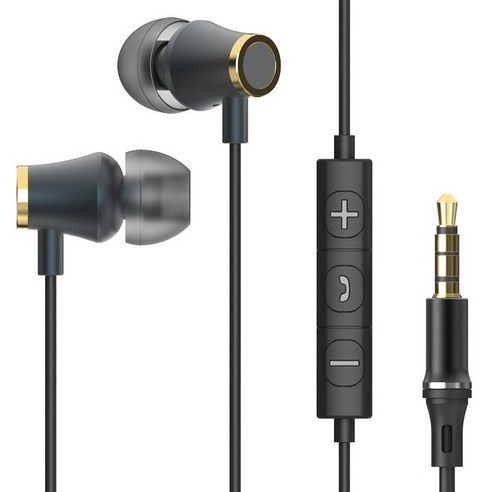 아이리버 노이즈캔슬링 갤럭시 컴퓨터 알루미늄 유선 이어폰 3.5mm, ICP-G510, 블랙