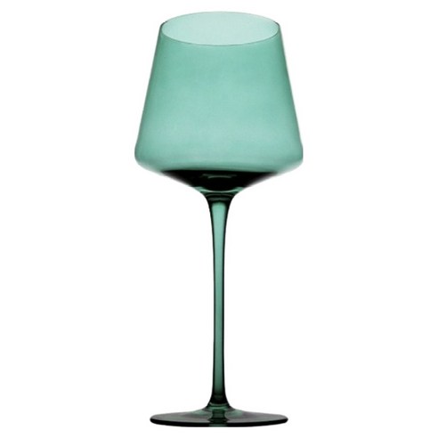 아메리칸로드 컬러스킨 비비드 홈카페 와인잔 그린 HR2185, 1개, 510ml