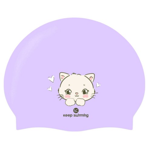 킵스위밍 아동용 테디버니키티 생존 수영모, 1개, 라벤더(마이키티)
