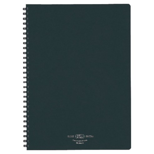 고쿠요 소프트링 크라프트 일반선 노트 B5 7mm 80p, 1개, Black