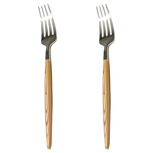 영수산업카멜 우드핸들 포크, 베이지, 2개