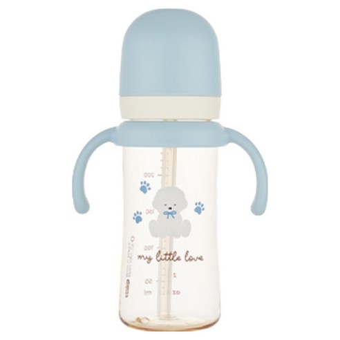 에디슨 유아용 리틀러브 PPSU 빨대컵, 250ml, 1개, 블루강아지