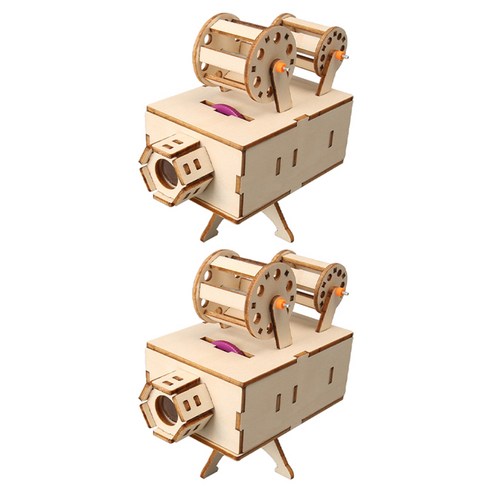 리브온 창의력 STEAM 목재 만들기 영사기 112 x 66 x 125 mm, 혼합색상, 2개