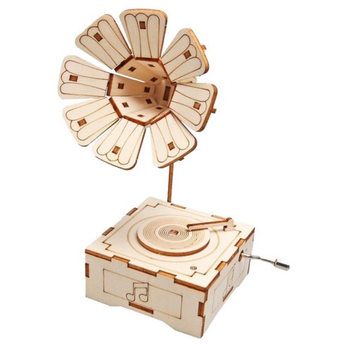 리브온 창의력 STEAM 목재 만들기 축음기 100 x 170 mm, 혼합색상, 1개