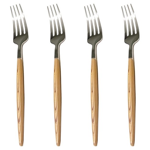 영수산업카멜 우드핸들 포크, 베이지, 4개