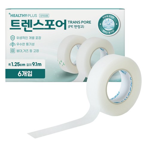 헬씨플러스 트렌스포어 반창고, 1개, 6개입