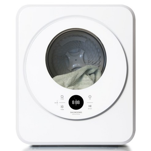 대웅 AI 스텐인리스 드럼 양방향회전 벽걸이 생활방수 빨래 미니 의류건조기 4kg, CZVN-CD88882R, 화이트