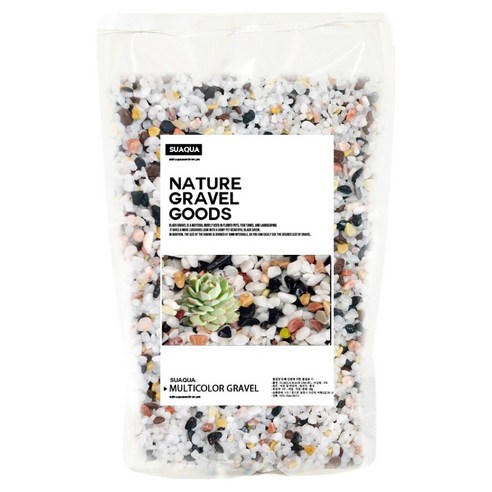 수아쿠아 네이쳐굿즈 오색사 3~5mm 2kg, 혼합색상, 1개