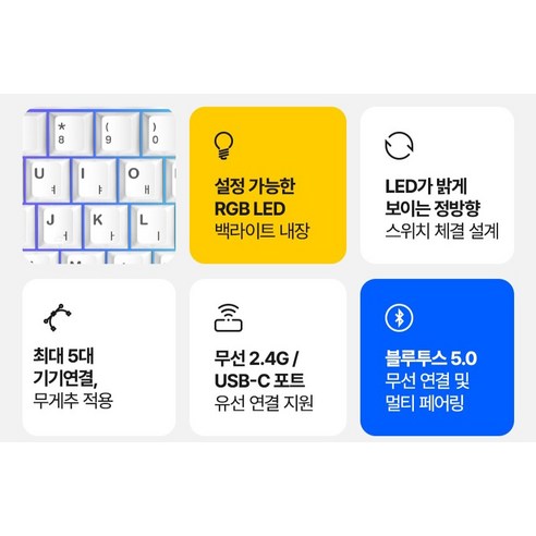 AULA 펀키스 유무선 독거미 한글 기계식 키보드 이미지 3