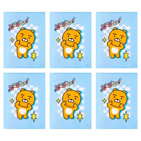 카카오프렌즈 세이치즈 2포켓 파일, 6개, 라이언