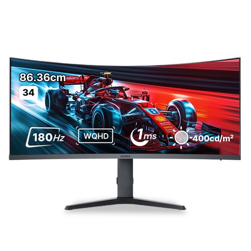 쿠루이 WQHD 180Hz 1ms 1000R 슬림베젤 조준선 지원 게이밍 커브드 모니터