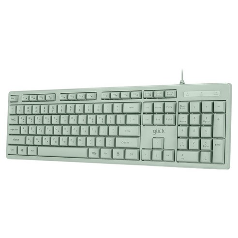 지클릭커 유선 OFFICEPRO 슬림 키보드, 제조사축, OPK10, 그린