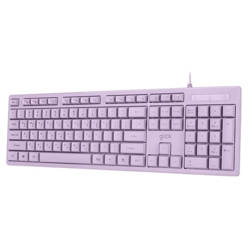 지클릭커 유선 OFFICEPRO 슬림 키보드, 제조사축, OPK10, 퍼플