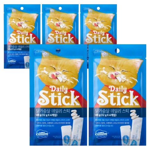 캣템 고양이 짜먹는 간식 데일리 스틱 4p, 48g, 5개, 치킨