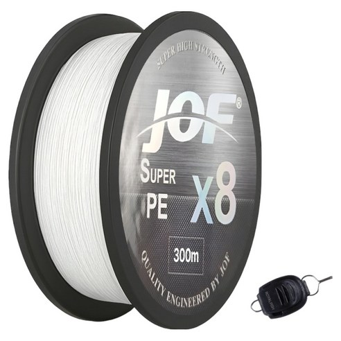 JOF SUPER PE X8 합사 낚시줄 300m+로얄피쉬 라인홀더, 문화이트, 1세트
