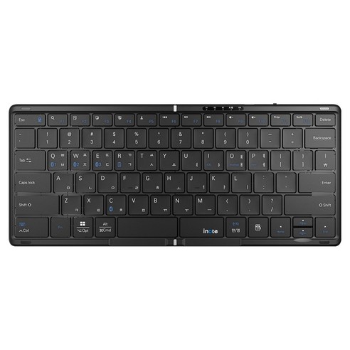 아이노트 X Folding 멀티 페어링 접이식 블루투스 무선 키보드, 블랙, XK807B, 제조사축