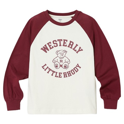 스파오키즈 아동용 베어 래글런 긴팔 티셔츠