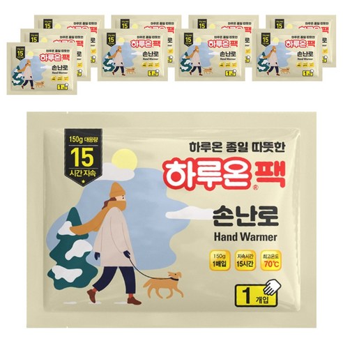 하루온 포켓형 손난로 핫팩 150g, 10개