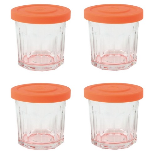 졸리마 트윙클자 밀폐 유리병 오렌지, 420ml, 4개