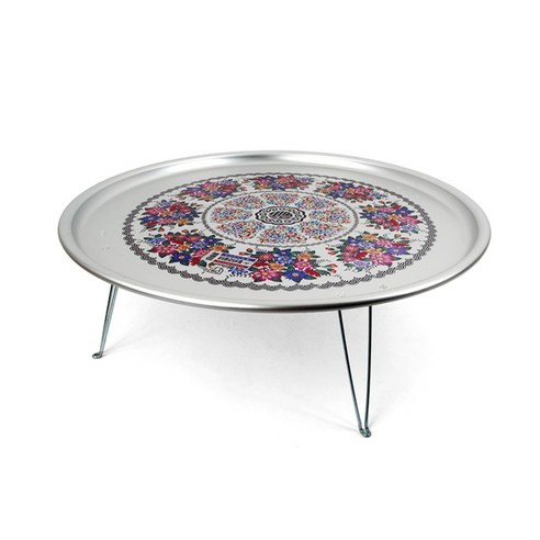 이디나 EXPO 레트로 접이식 밥상 교자상 양은밥상 특대 1호 이미지 2