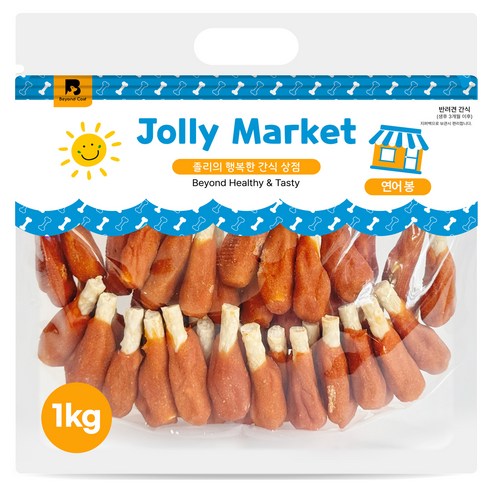 졸리마켓 강아지 대용량 육포, 연어봉, 1kg, 1개