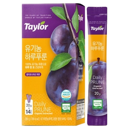 테일러 유기농 하루푸룬 14p, 280g, 1개
