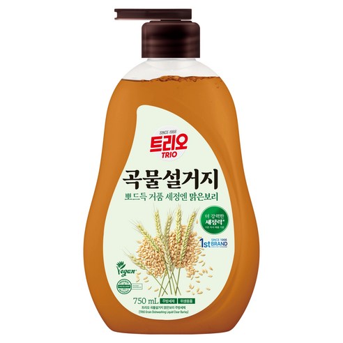트리오 곡물설거지 맑은보리 주방세제, 750ml, 1개