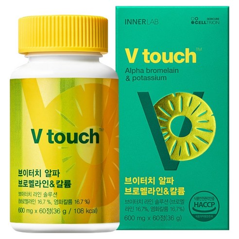 셀트리온 이너랩 브이터치 알파 브로멜라인&칼륨 36g, 60정, 1개