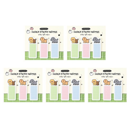 춘식이 오디너리 인덱스 점착 메모지 3종 세트, 혼합색상, 5세트