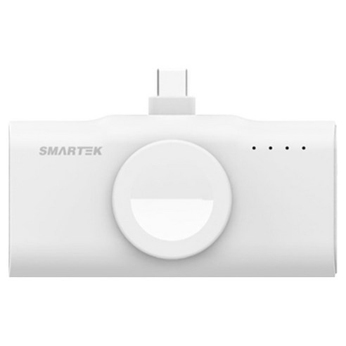 스마텍 2 IN 1 갤럭시 애플 워치충전 일체형 도킹 멀티 고속충전 미니 보조배터리 5000mAh C타입, STPB-NDW50, 화이트