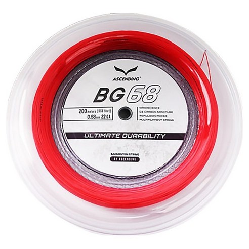 ASCENDING 롤거트 배드민턴라켓 스트링 BG68, 레드, 1개, 레드