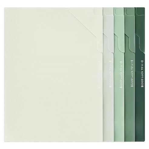 모던앳 그라데이션 L자 파일 A4 5종 세트, 1세트, 그린