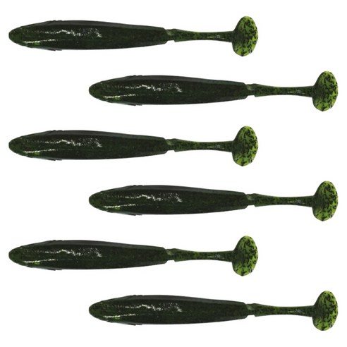다미끼 엣지쉐드 배스 버징 노싱커 쉐드웜 10.2cm 6p, 304 워터멜론 블랙, 9g, 1개