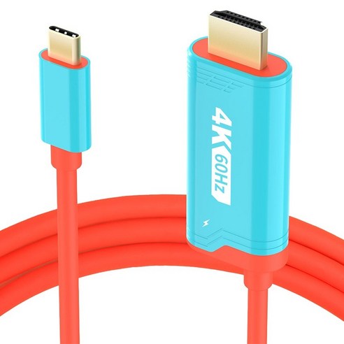 호후 닌텐도스위치2 미니 독 TV연결 마리2 HDMI 미러링 변환 케이블, 블루 + 레드, 1개