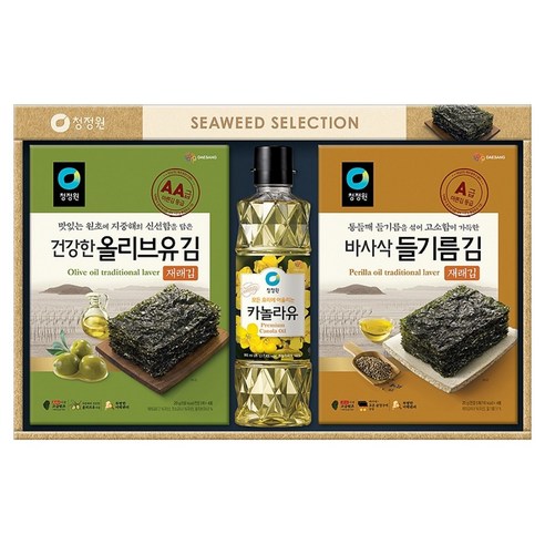 청정원 재래김고급유 혼합 2호 세트 + 쇼핑백, 1세트