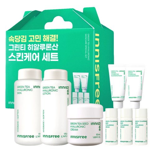 이니스프리 그린티 히알루론산 스킨케어 3종 세트 솔직 후기 | 피부 타입별 분석 - 상품 이미지 1