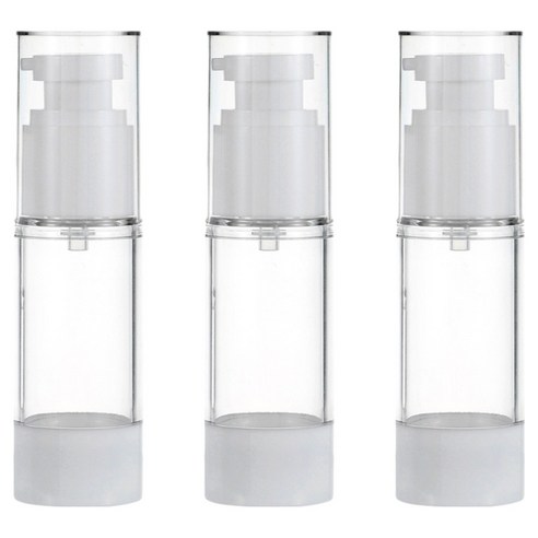 27리빙 진공 휴대용 소분 여행용 공병 50ml, 3개, 화이트 + 투명
