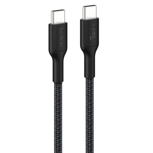 벨킨 C타입-C타입 240W 브레이디드 고속 충전 케이블 CAB025fq2MBK, 블랙, 1개, 2m