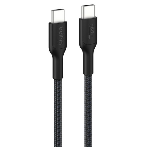 벨킨 C타입-C타입 60W 브레이디드 고속 충전 케이블 CAB024fq1MBK, 1m, 블랙, 1개