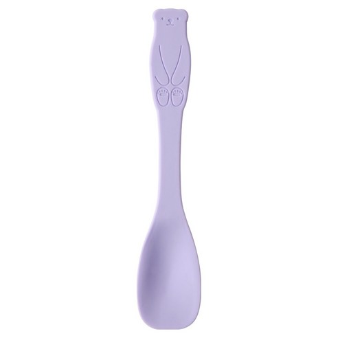 이지실리 실리콘 곰돌이 디저트스푼, 퍼플, 1개