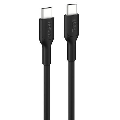 벨킨 C타입-C타입 60W 고속 충전 케이블 CAB023fq2MBK, 블랙, 1개, 2m