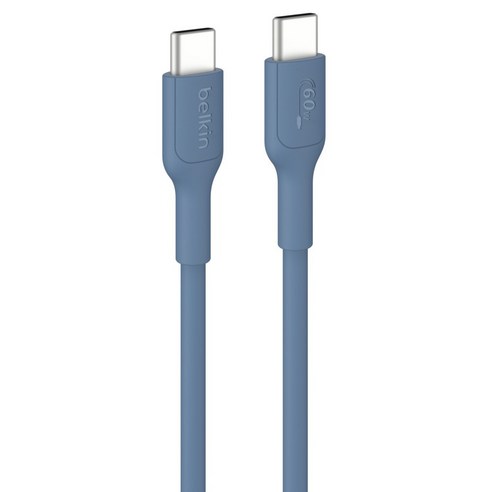 벨킨 C타입-C타입 60W 고속 충전 케이블 CAB023fq1MBL, 블루, 1개, 1m